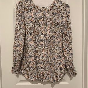 Jane & Delancey Flower Print Button Up Shirt Size Medium